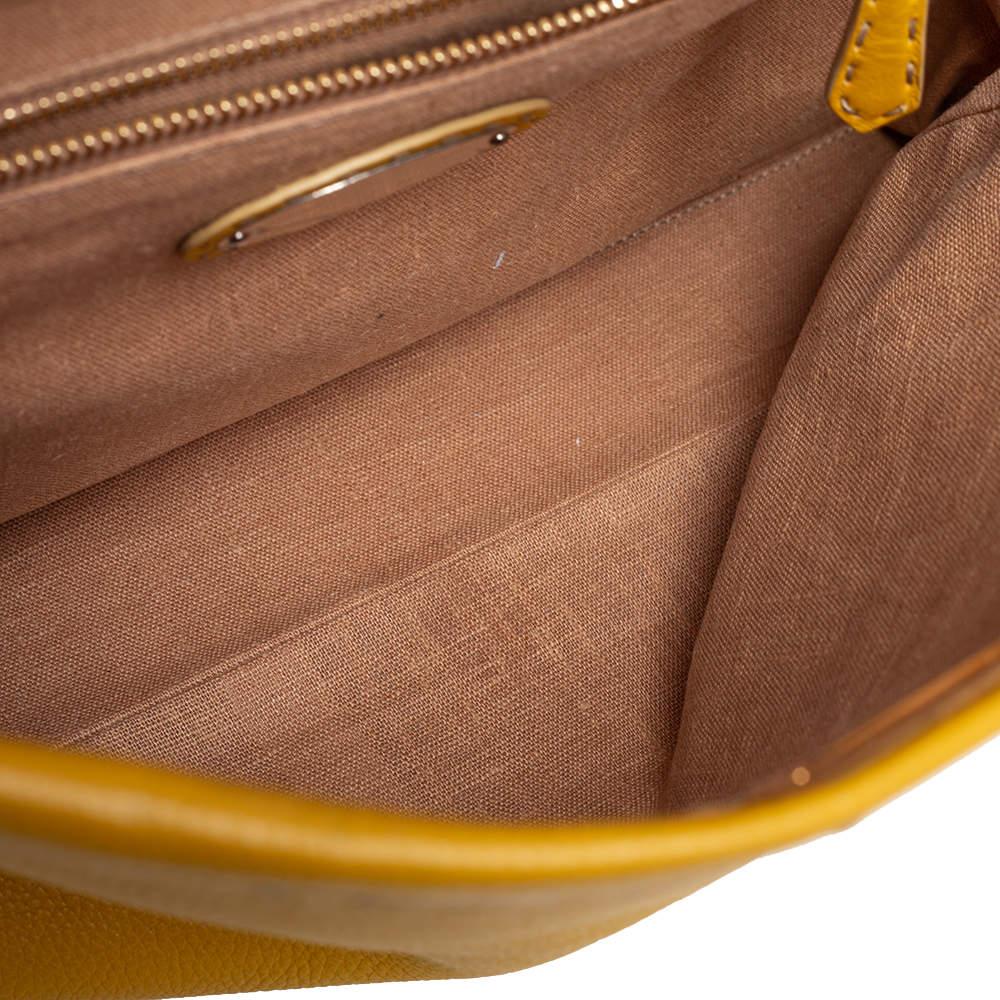 Fendi Yellow Selleria Leather Large Peekaboo Top Handle Bag 4
