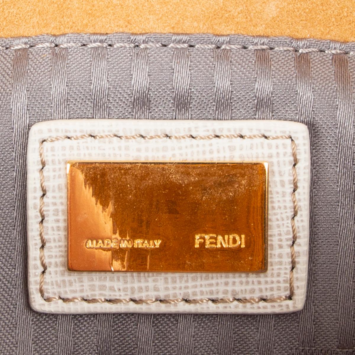 FENDI yellow & white COLORBLOCK WRISTLET Clutch Bag In Excellent Condition In Zürich, CH