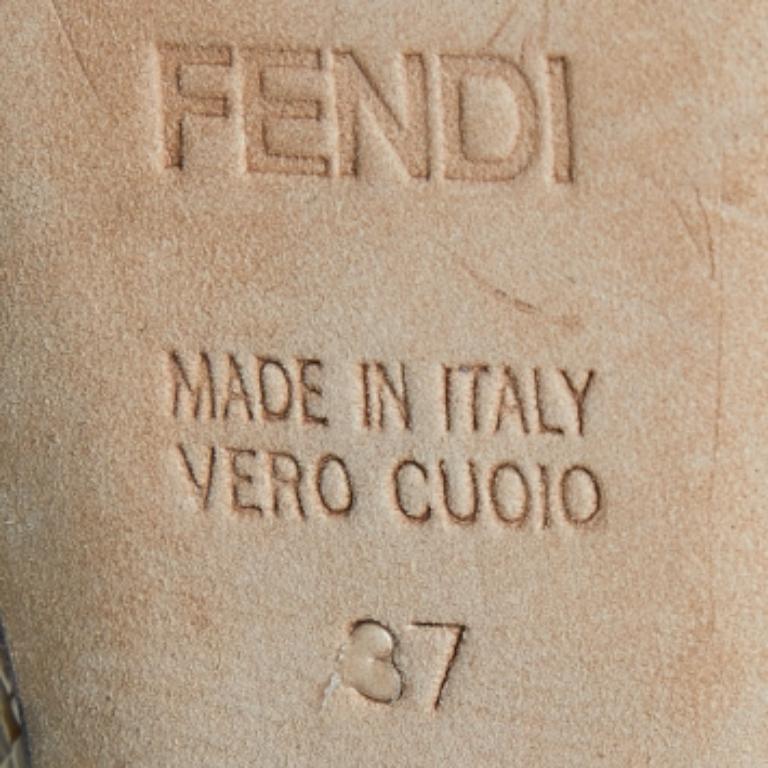 Fendi escarpins Fendista jaune tissés en raphia et cuir verni avec nœud papillon, taille 37 en vente 3
