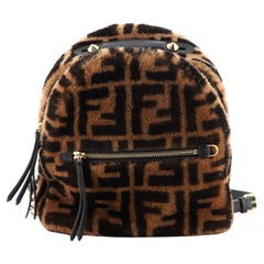 Fendi Zip Backpack Zucca Shearling Mini