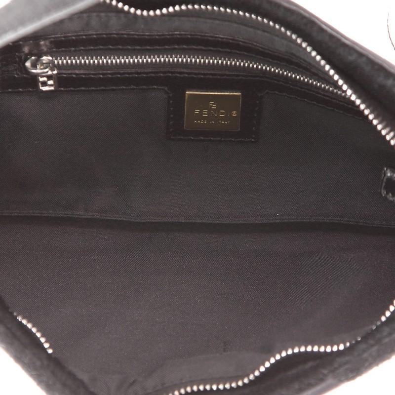Fendi Zip Baguette Umhängetasche Patchwork Ponyhaar und Leder 1