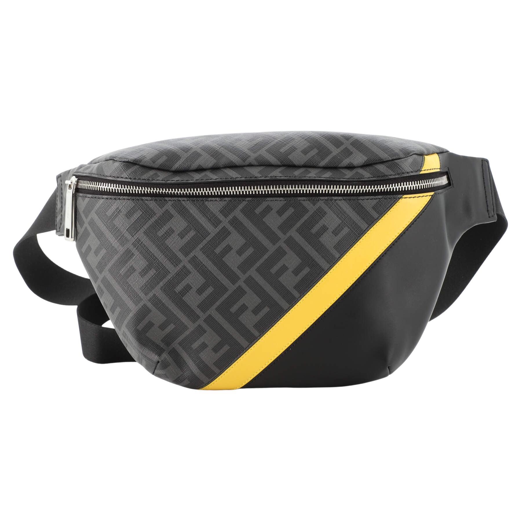 Fendi Zip Belt Bag Zucca Coated Canvas and Leather