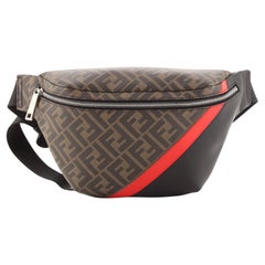 Fendi Zip Belt Bag Zucca Coated Canvas and Leather