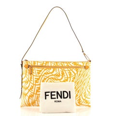 Fendi Zip Pouch with Strap Vertigo Zucca Coated Canvas Large