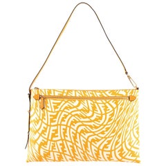Fendi Zip Pouch with Strap Vertigo Zucca Coated Canvas Large
