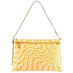Fendi Zip Pouch with Strap Vertigo Zucca Coated Canvas Large