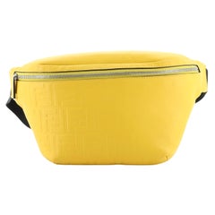 Fendi Zip Waist Bag Zucca Embossed Leather