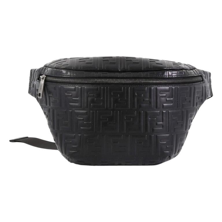 Fendi Zip Waist Bag Zucca Embossed Leather