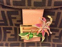 Fendi Zucca baguette limited edition with crystal/rhinestones orchid buckle