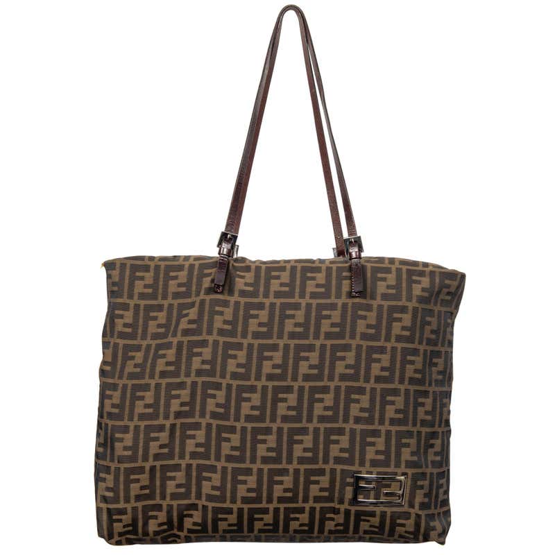 Fendi Zucca Brown Tote Bag For Sale at 1stDibs