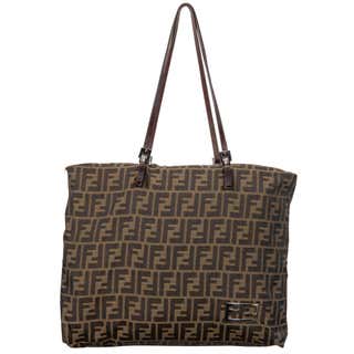 Fendi Brown Saffiano Leather 2Jours Tote For Sale at 1stDibs