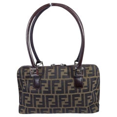 Fendi Zucca Canvas and Leather Shoulder Bag