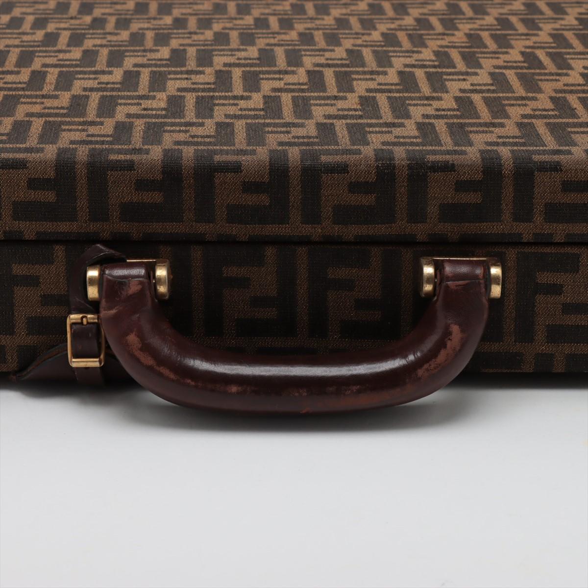 da uomo o donna Fendi Zucca - Cartella in tela e pelle marrone in vendita