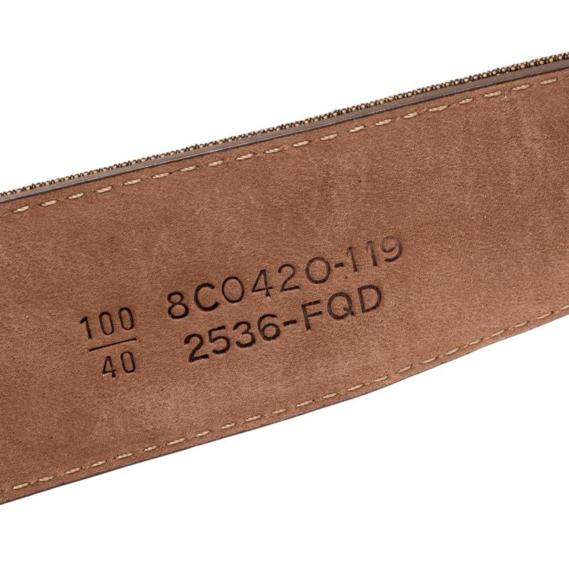 Brown Fendi Zucca Canvas Logo Buckle Belt 100CM