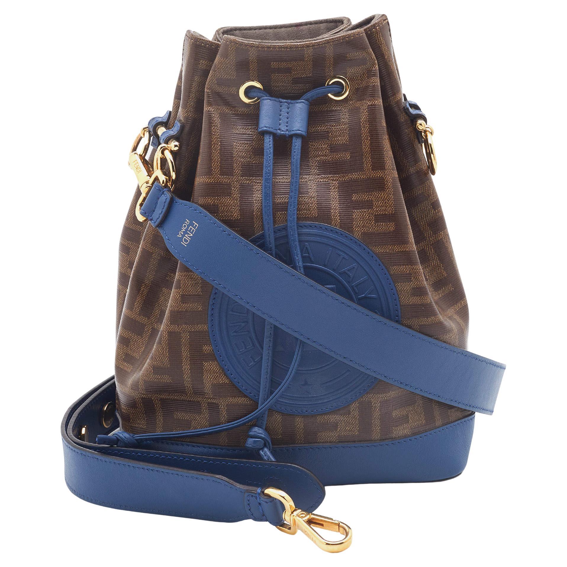Fendi Zucca Coated Canvas and Leather Mon Tresor Drawstring Bucket Bag at  1stDibs