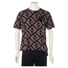 Fendi Zucca Baumwoll-T-Shirt Schwarz × Braun
