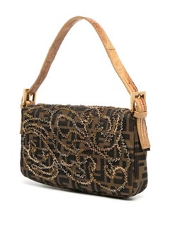 Fendi Zucca FF Beaded Baguette