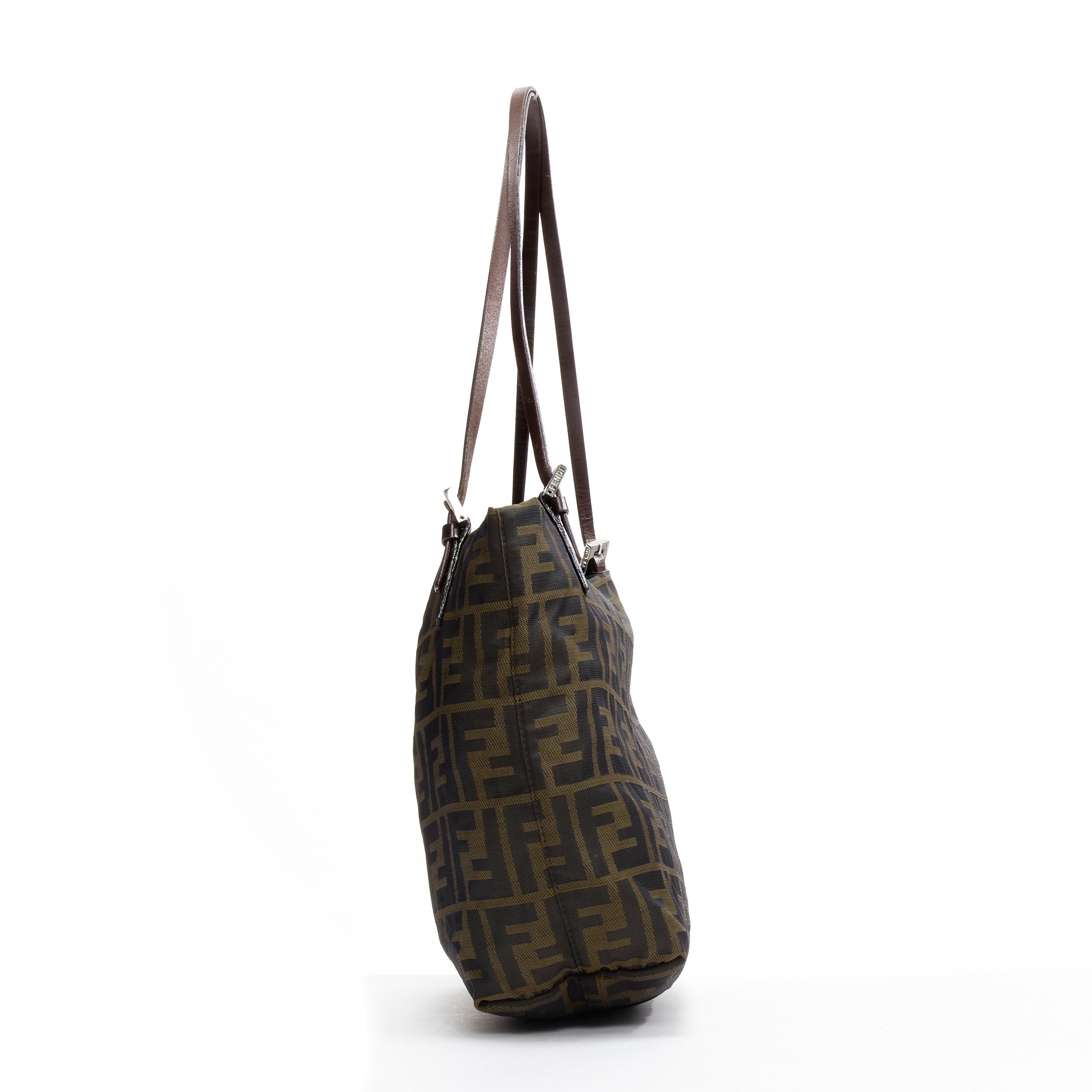 Women's FENDI Zucca FF brown monogram studded top handle tote bag