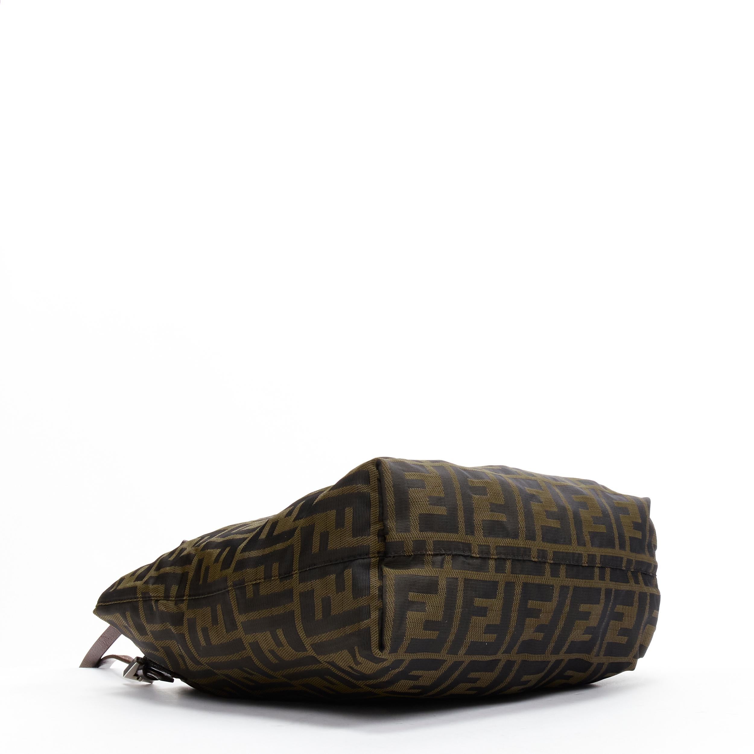 FENDI Zucca FF brown monogram studded top handle tote bag 2