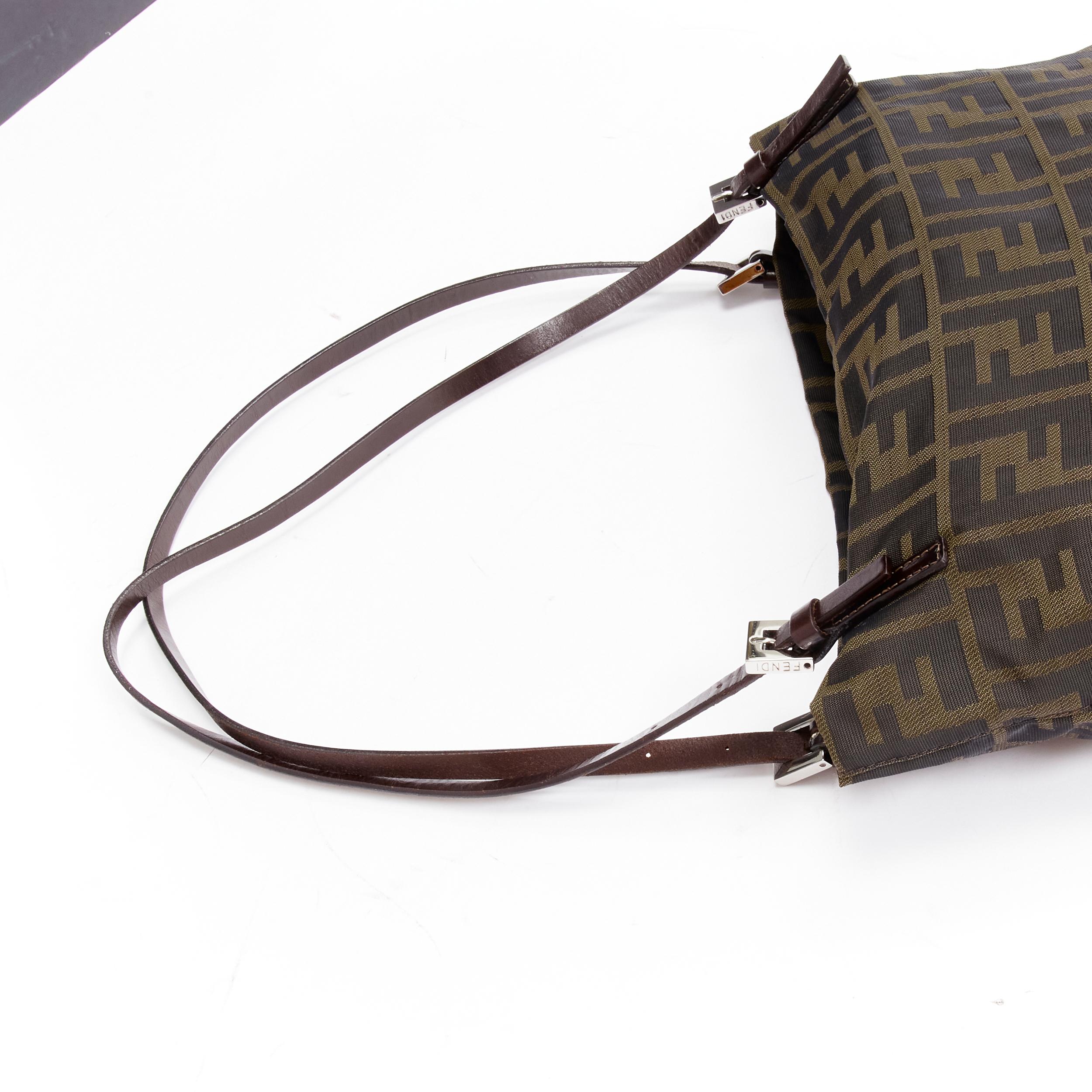 FENDI Zucca FF brown monogram studded top handle tote bag 4