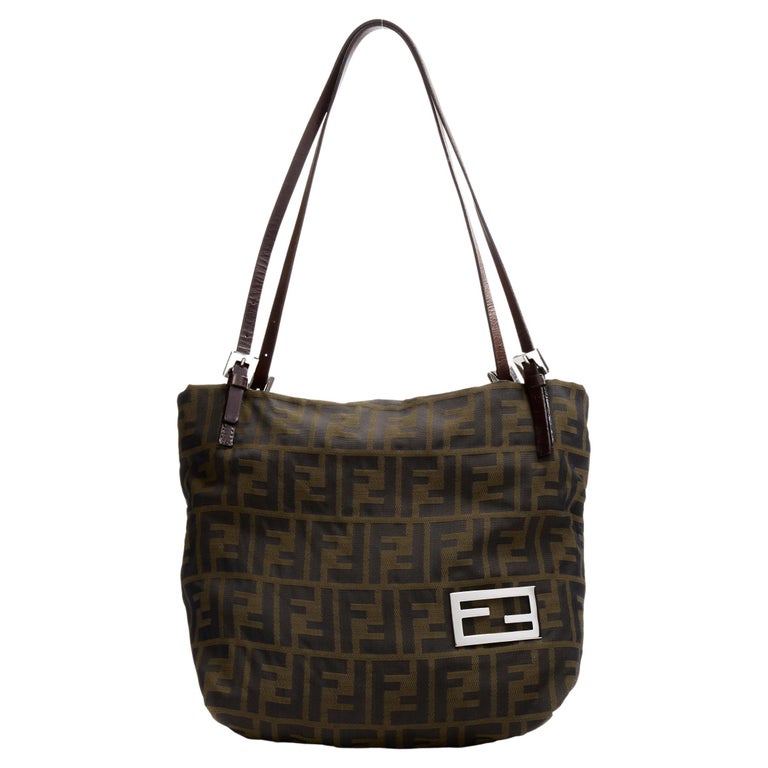 Fendi Mini Baguette Zucca Canvas Shoulder Bag Brown - DDH