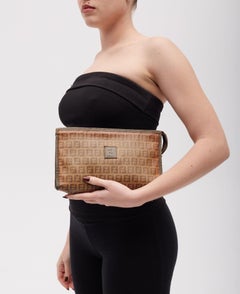 Fendi Zucca FF Canvas Ebony Pouch Vanity Bag