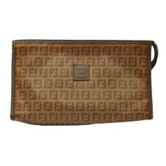 Fendi Zucca FF Canvas Ebony Pouch Vanity Bag