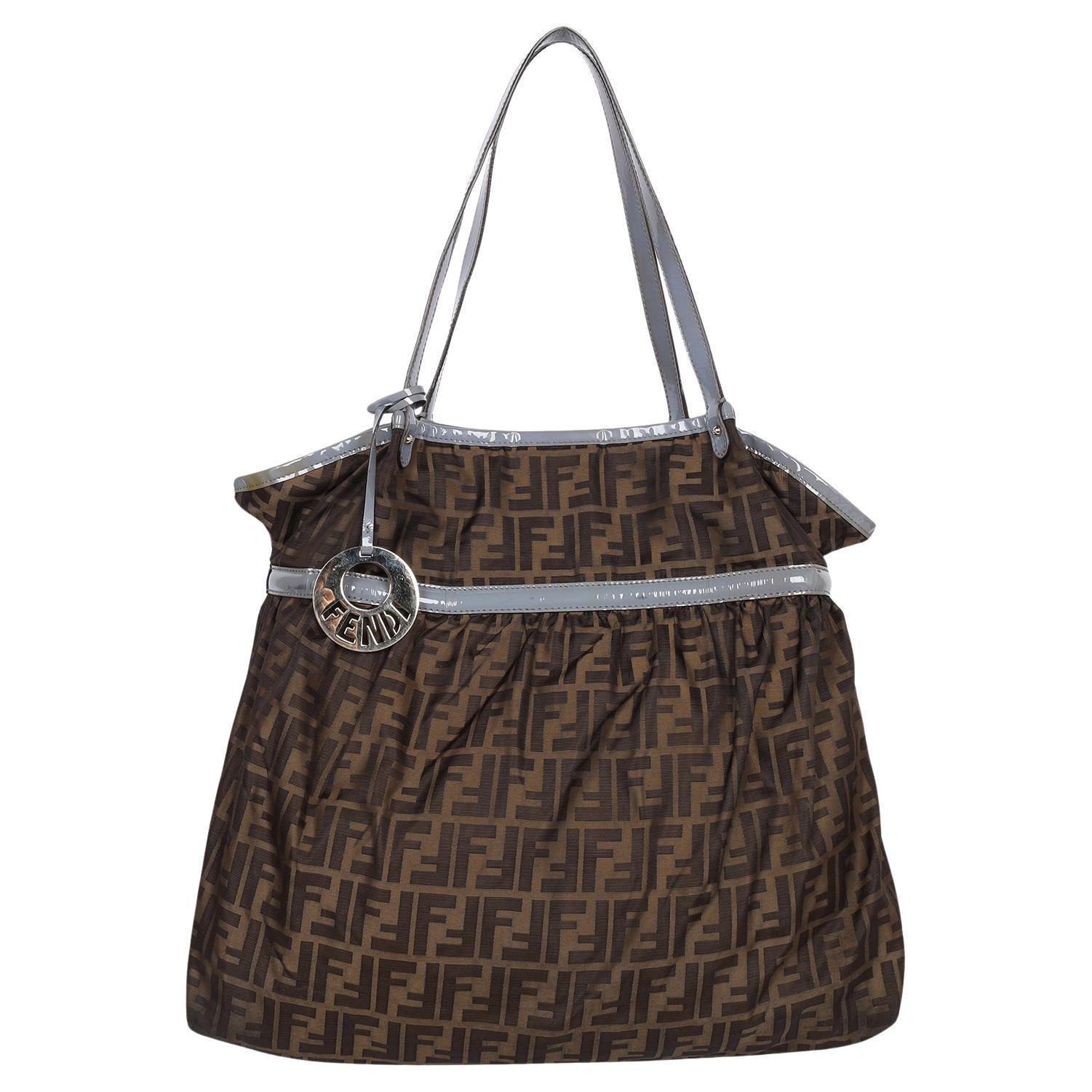 Fendi Contemporary Zucca FF Chef Leder Tote Bag Unisex Blue Trim