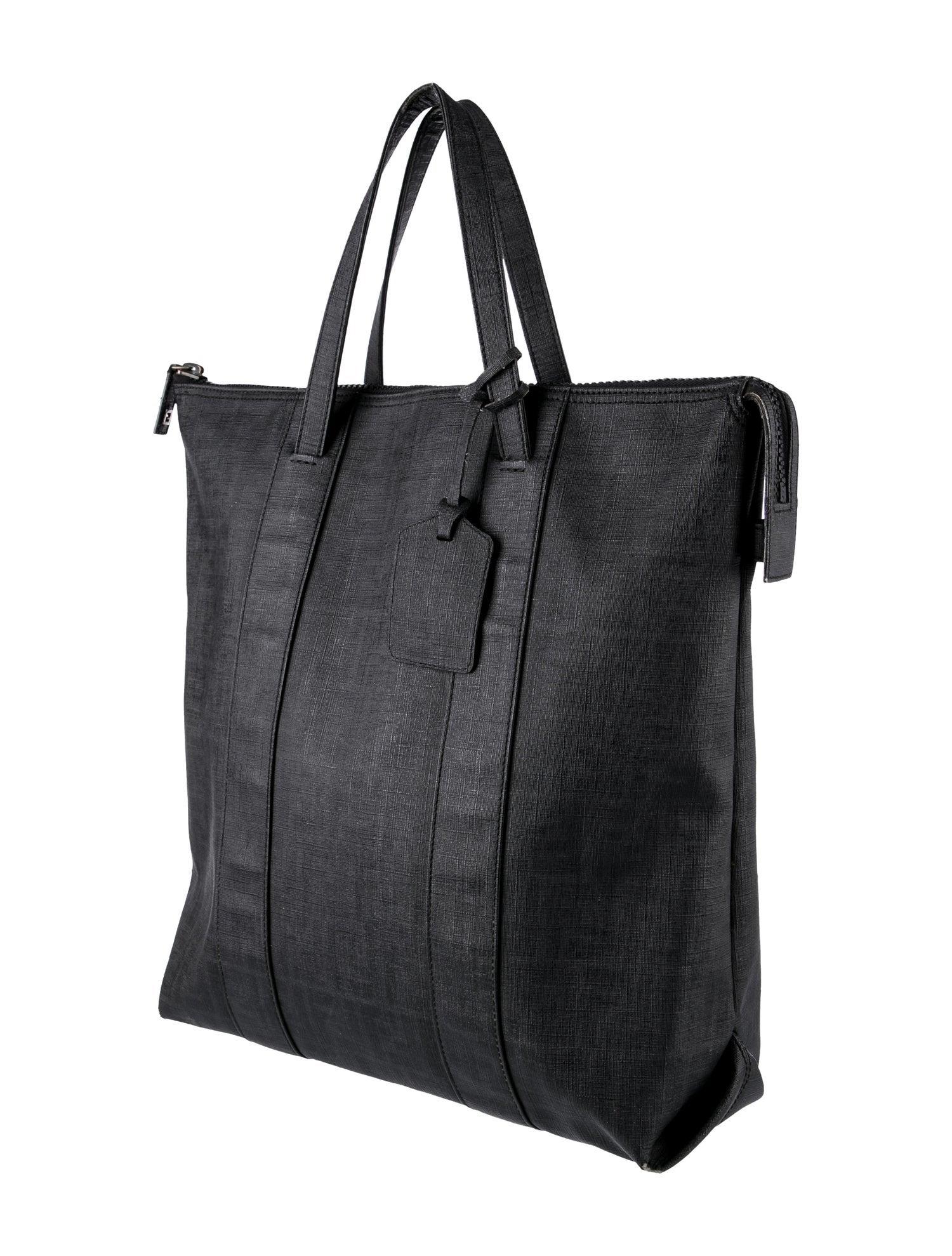Black Fendi Zucca FF Coated Canvas North South Zip Tote For Sale