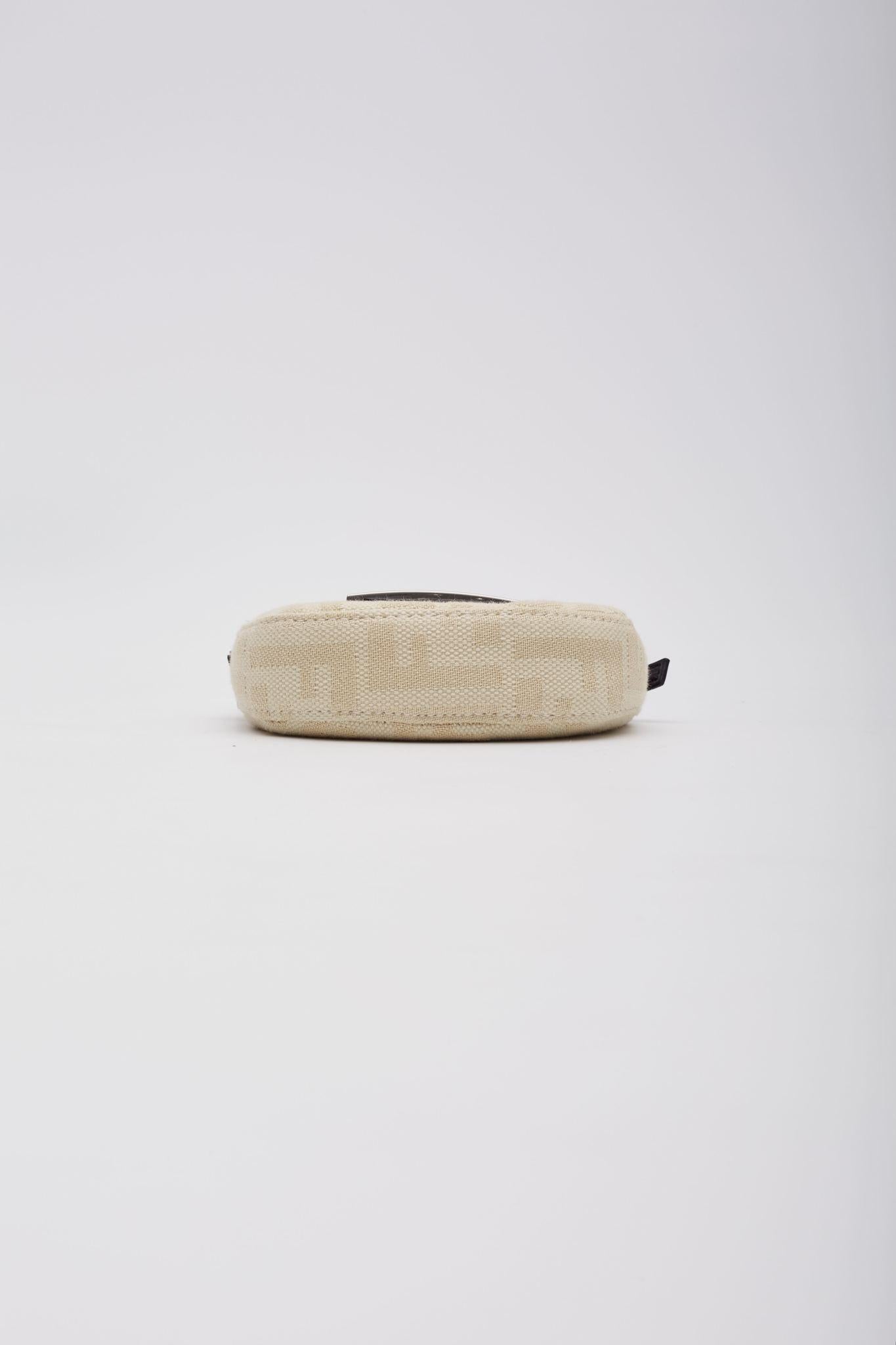 Fendi Zucca FF Neutrals Crescent Micro Bag 3