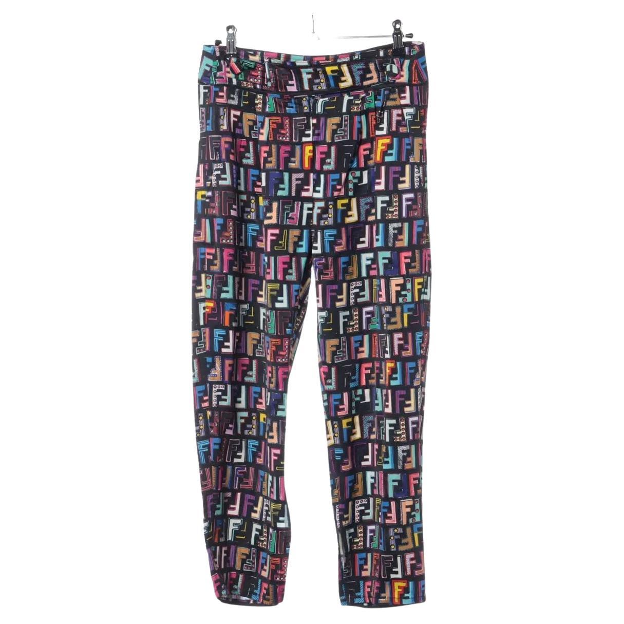 Fendi Zucca Hologram Polyester Rayon Pant Multicolor For Sale