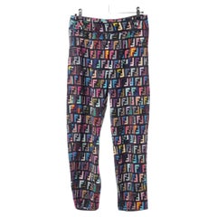 Fendi Zucca Hologram Polyester Rayon Pant Multicolor