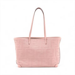 Fendi Zucca Interwoven Leather Tote Bag Pink