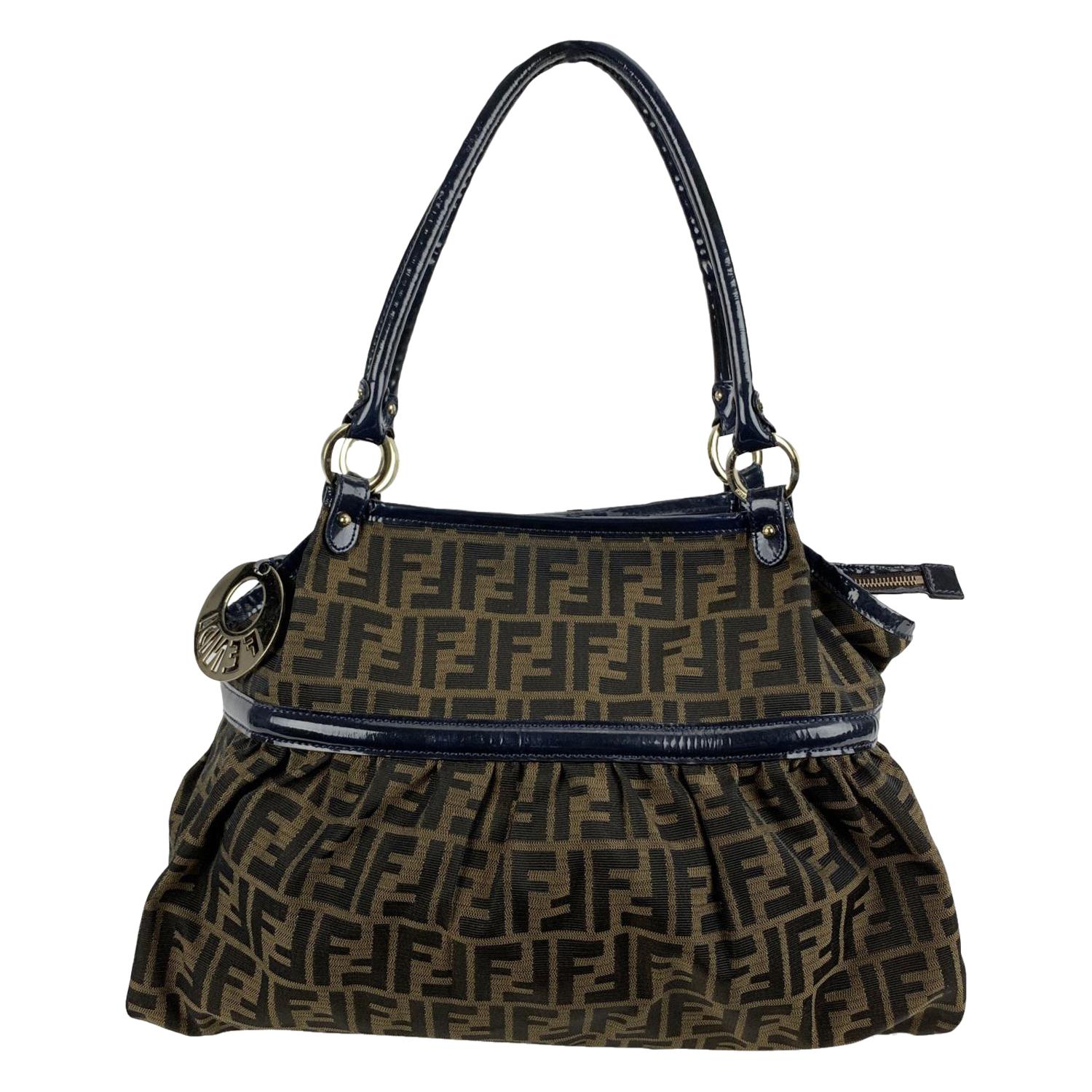 Fendi Zucca Monogram Canvas Chef Bag with Patent Leather Trim For Sale ...