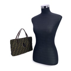Fendi Zucca Monogram Canvas Cut Out FF Logo Tote Bag