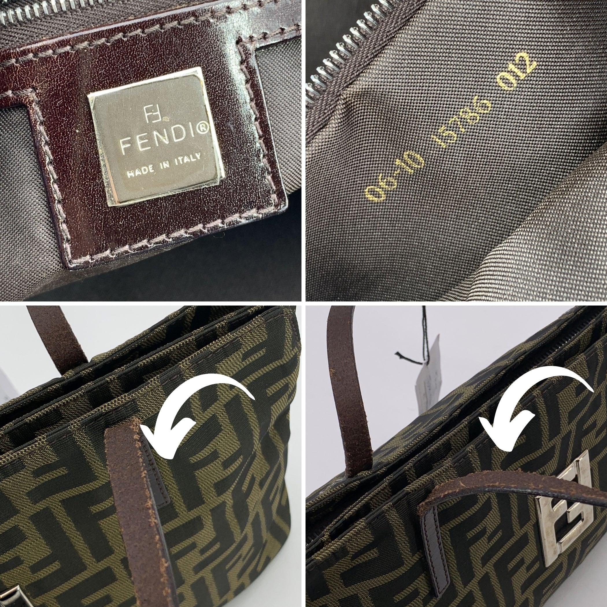 Fendi Zucca Monogram Canvas Cut Out FF Logo Tragetasche im Angebot 1