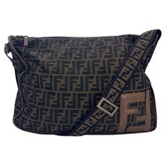 Fendi Zucca Monogram Canvas Large Messenger Crossbody Bag