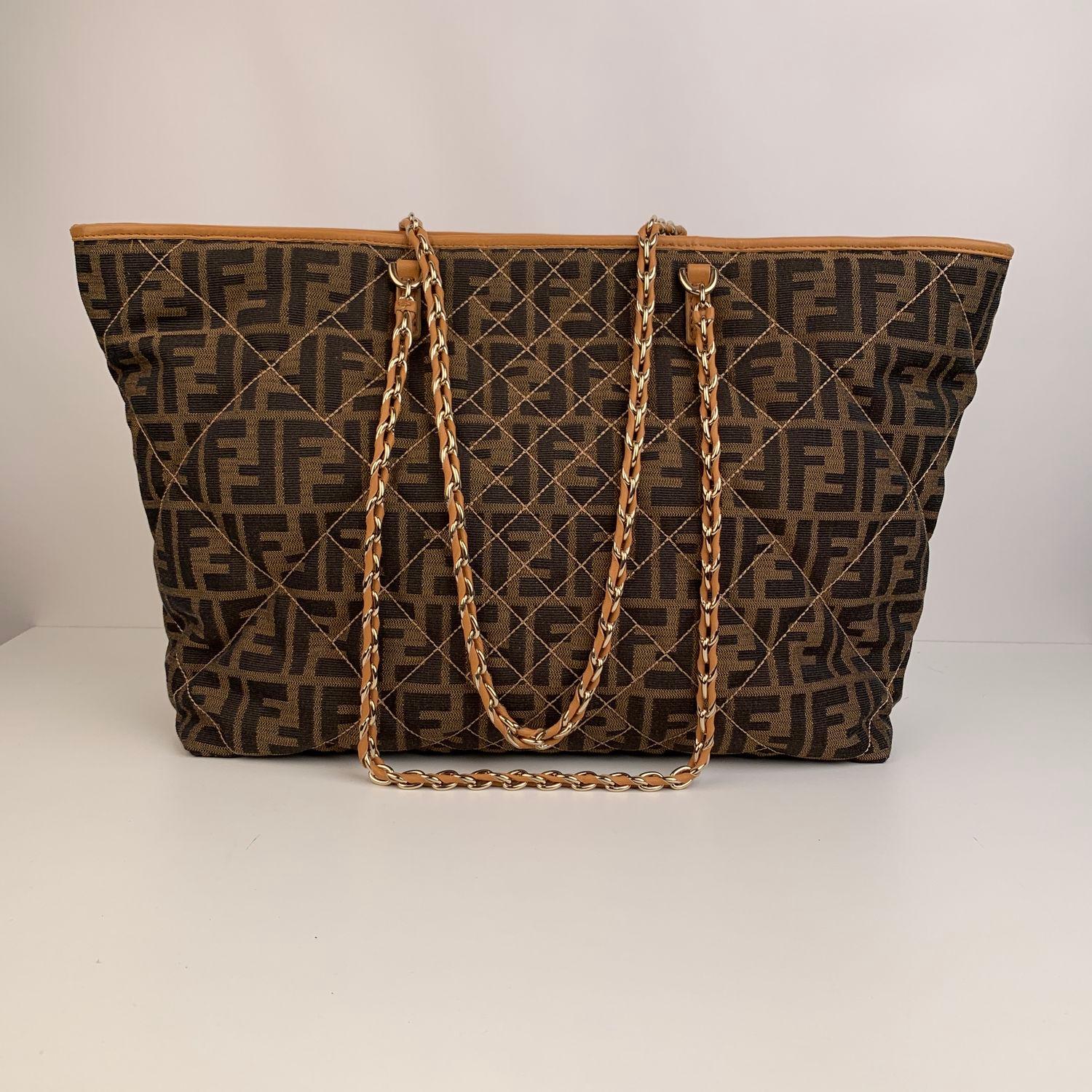 fendi large zucca roll tote bag