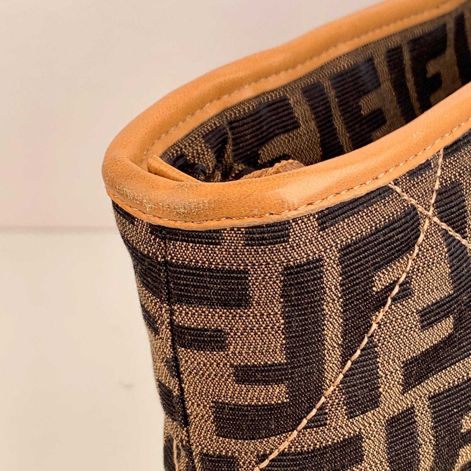 Women's Fendi Zucca Monogram Canvas Quilted Roll Tote Bag Shopper