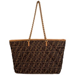 Fendi Zucca Monogramme Canvas Quilted Roll Tote Bag Shopper