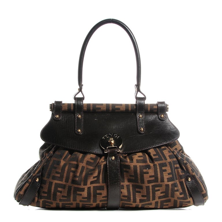 Fendi Zucca Monogram FF Canvas Tobacco Medium Magic Bag at 1stDibs