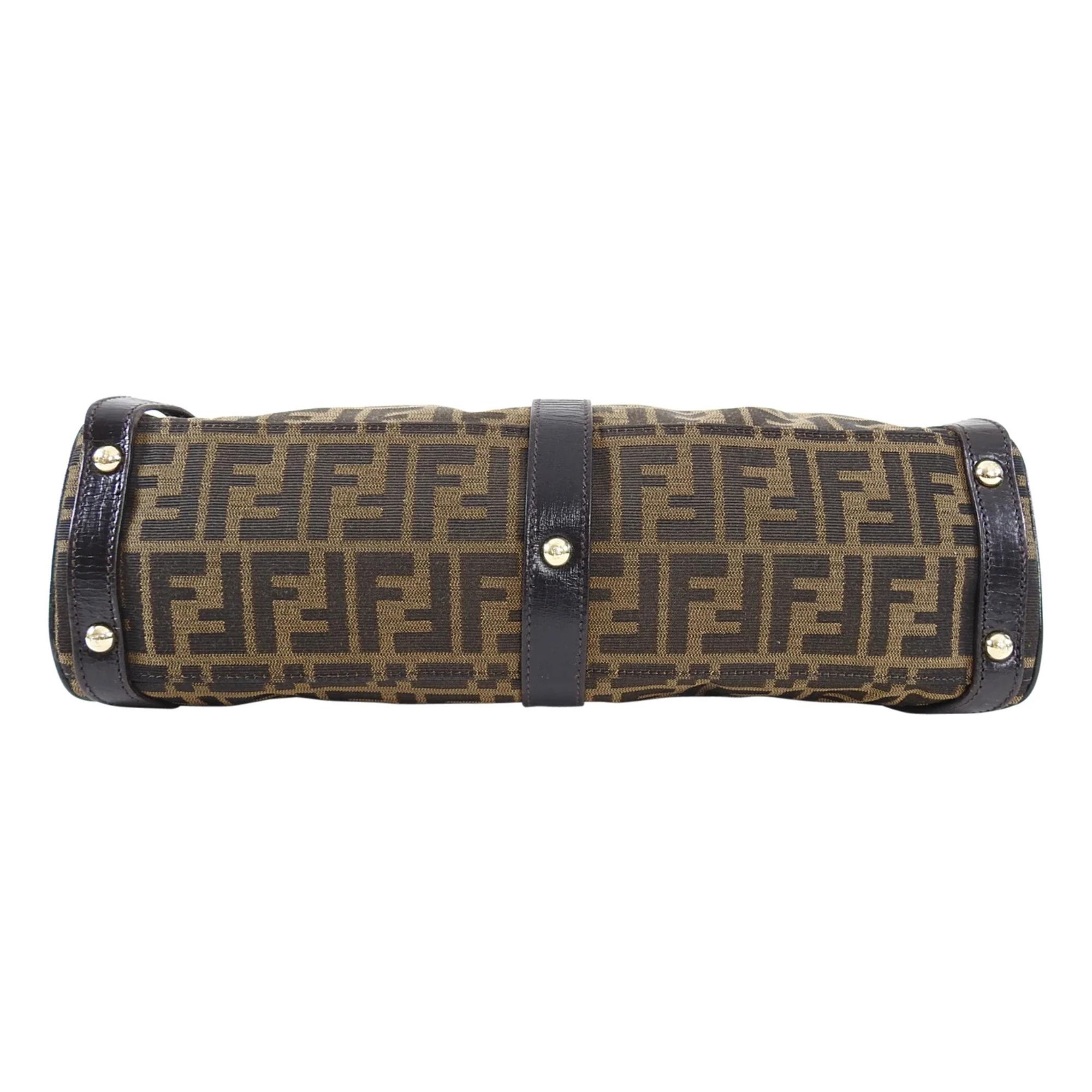Women's Fendi Zucca Monogram FF Canvas Tobacco Medium Magic Bag