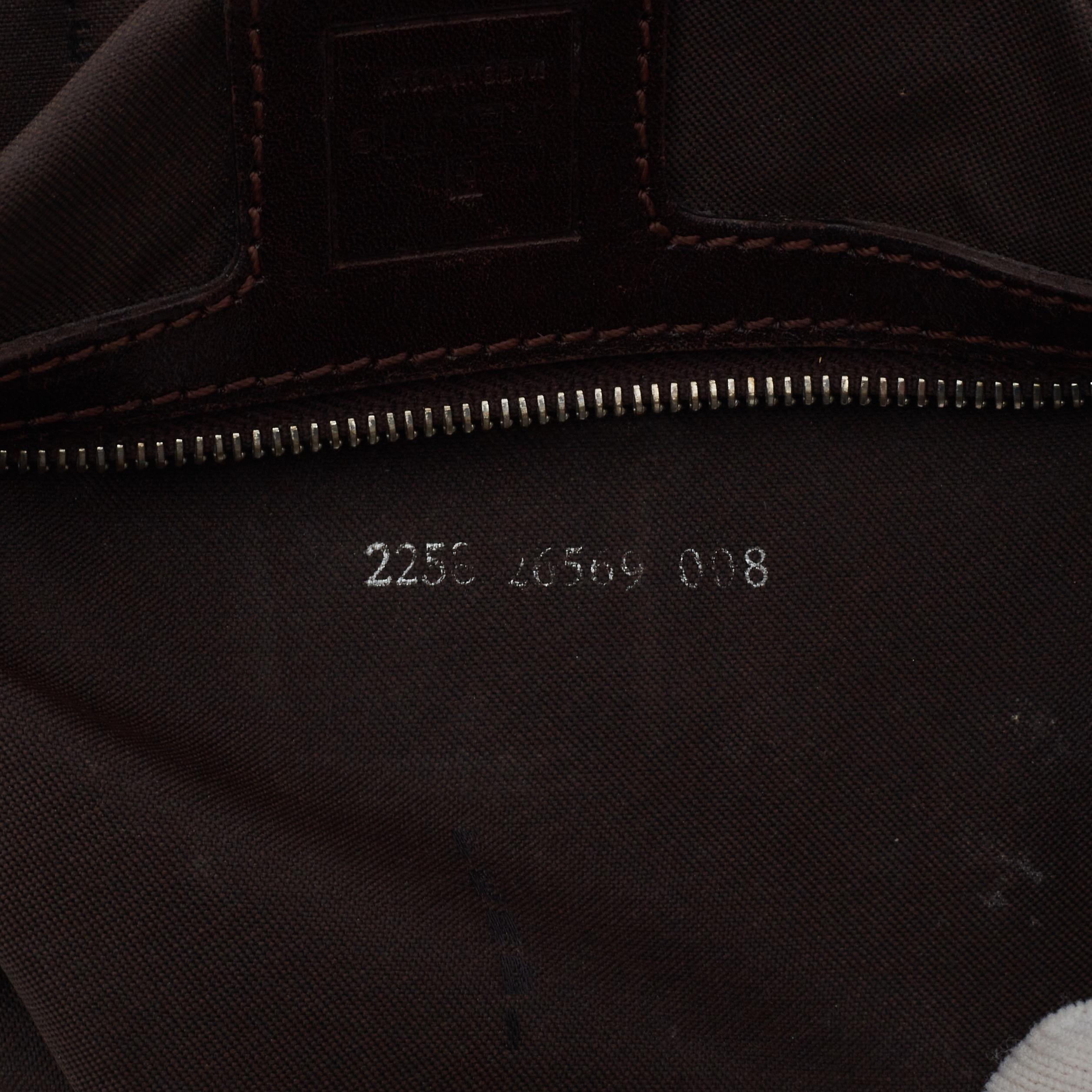 Fendi Zucca Monogram FF Tobacco Brown Shoulder Bag 2