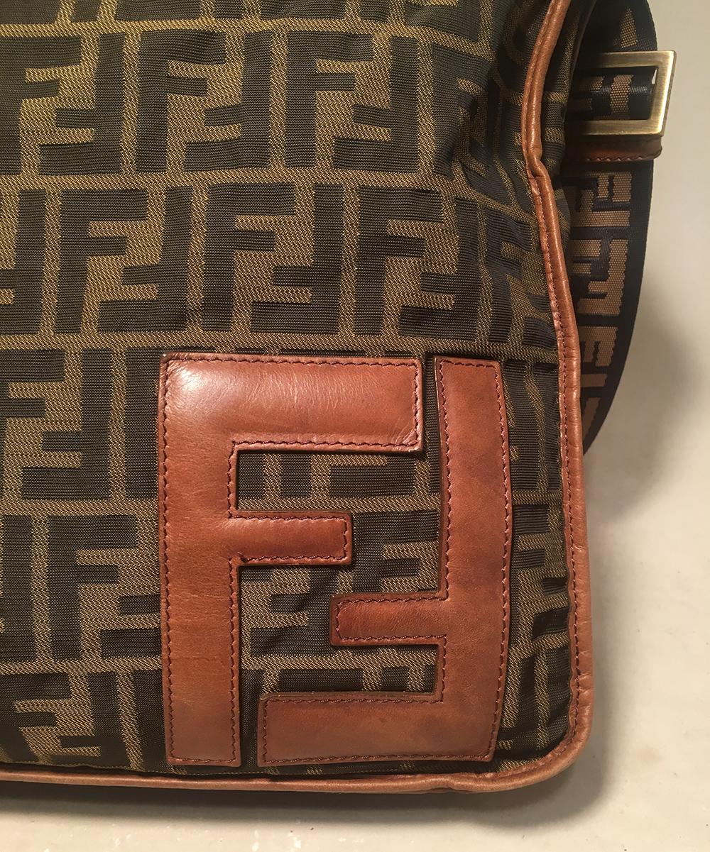 Black Fendi Zucca Monogram Messenger Bag