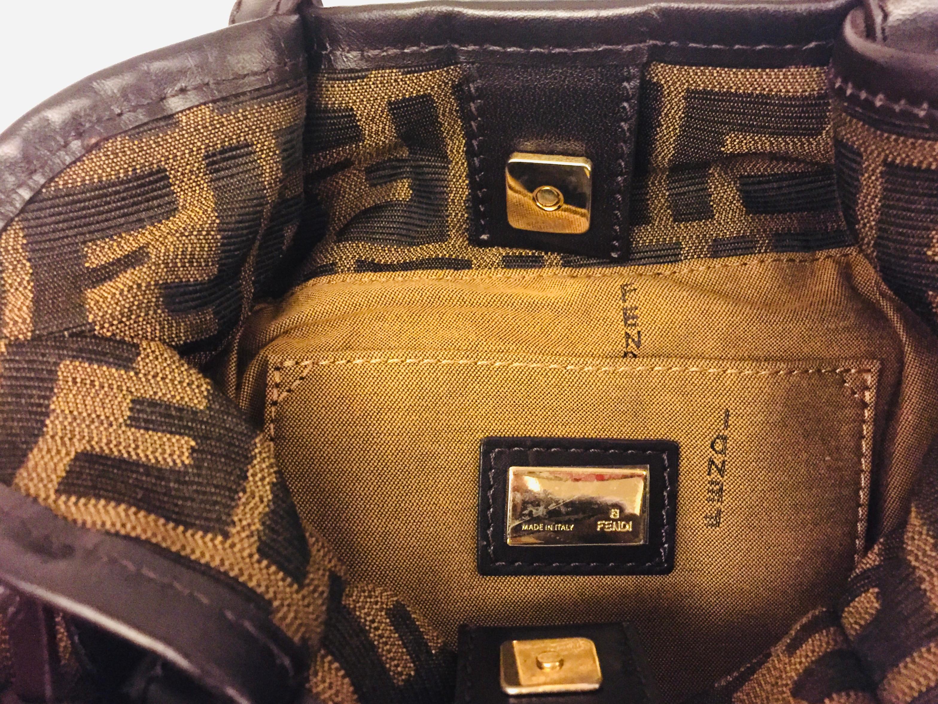 Fendi Zucca monogram small handbag In Excellent Condition In Sheung Wan, HK