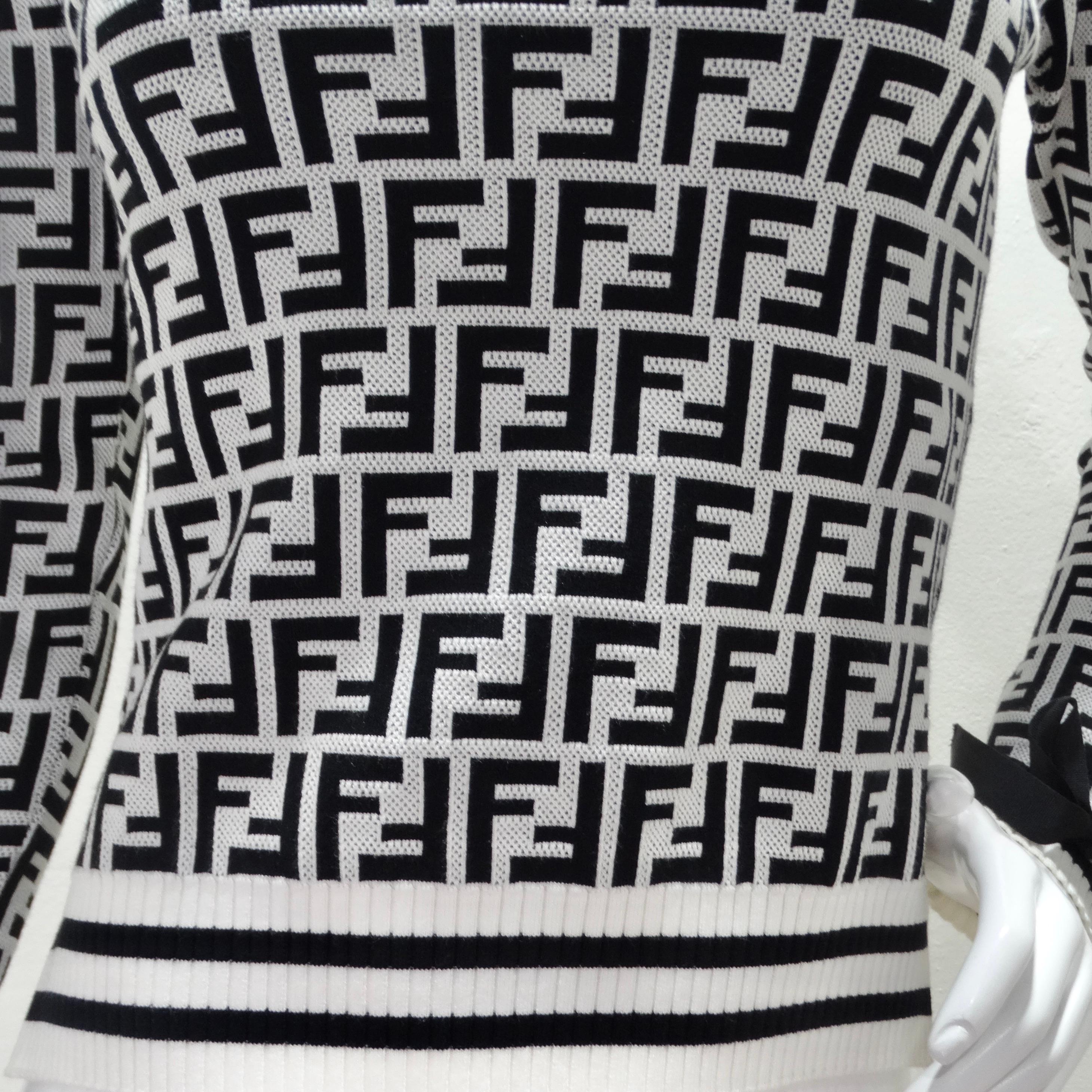 Gray Fendi Zucca Monogram Viscose Sweater For Sale
