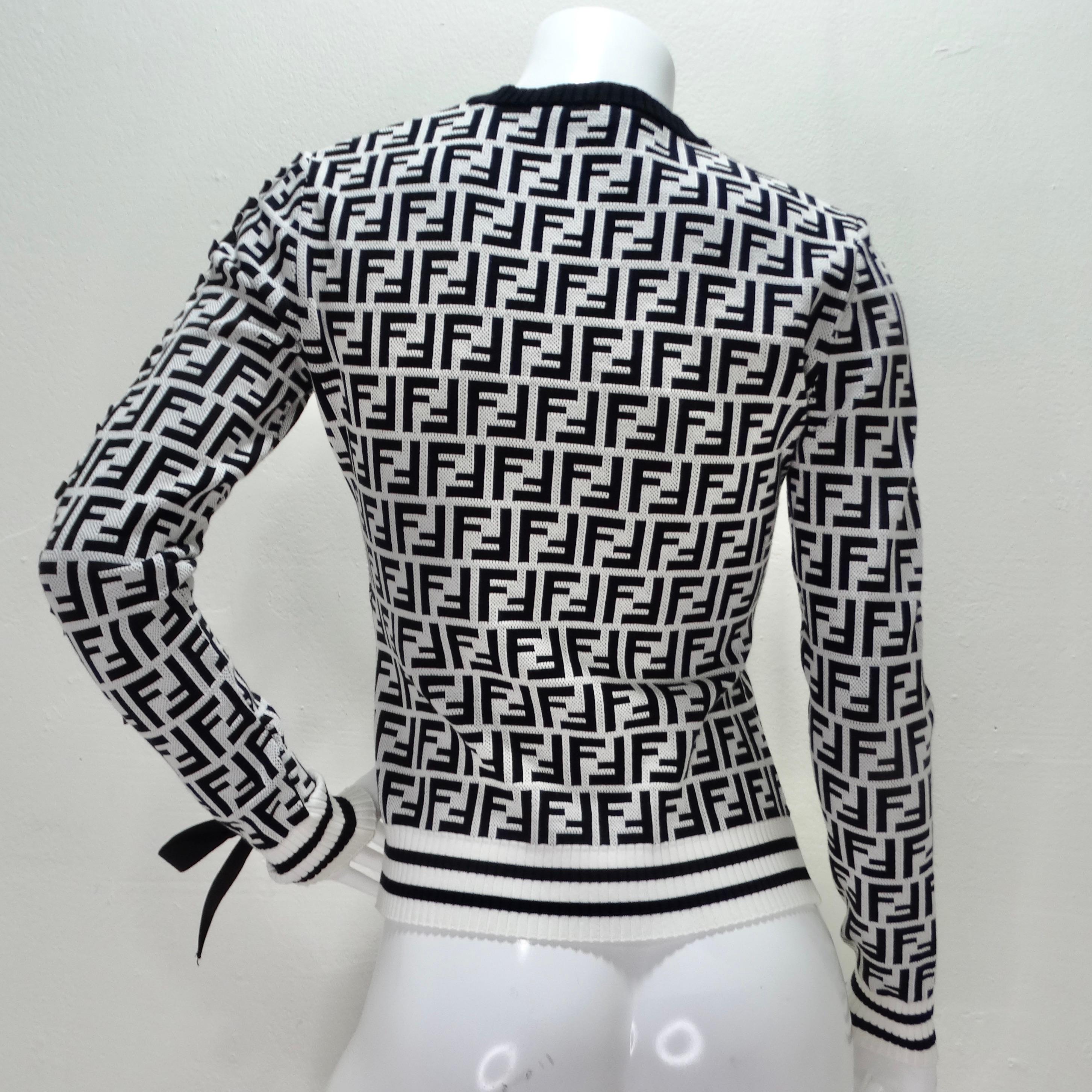 Fendi Zucca Monogram Viscose Sweater For Sale 1