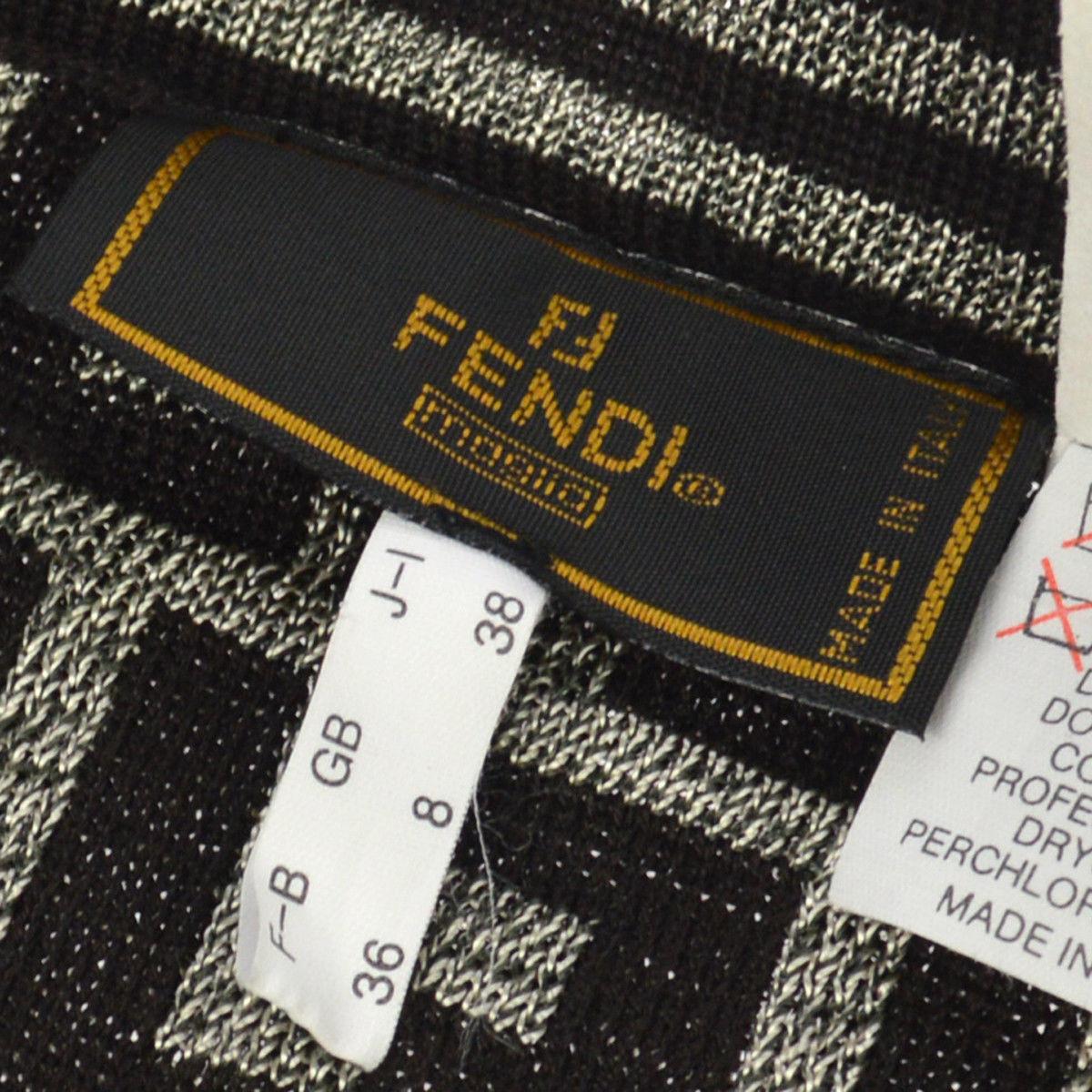 Black Fendi Zucca Pattern Monogram Light Wool Logo Wrap Evening Suit Pencil Skirt