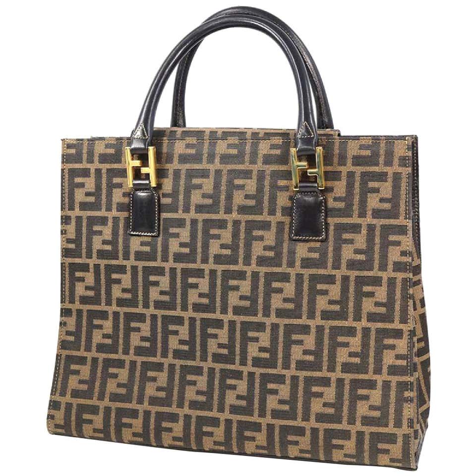 Fendi Striped Wool Sequin Limited Edition Shopper Tote For Sale at 1stDibs