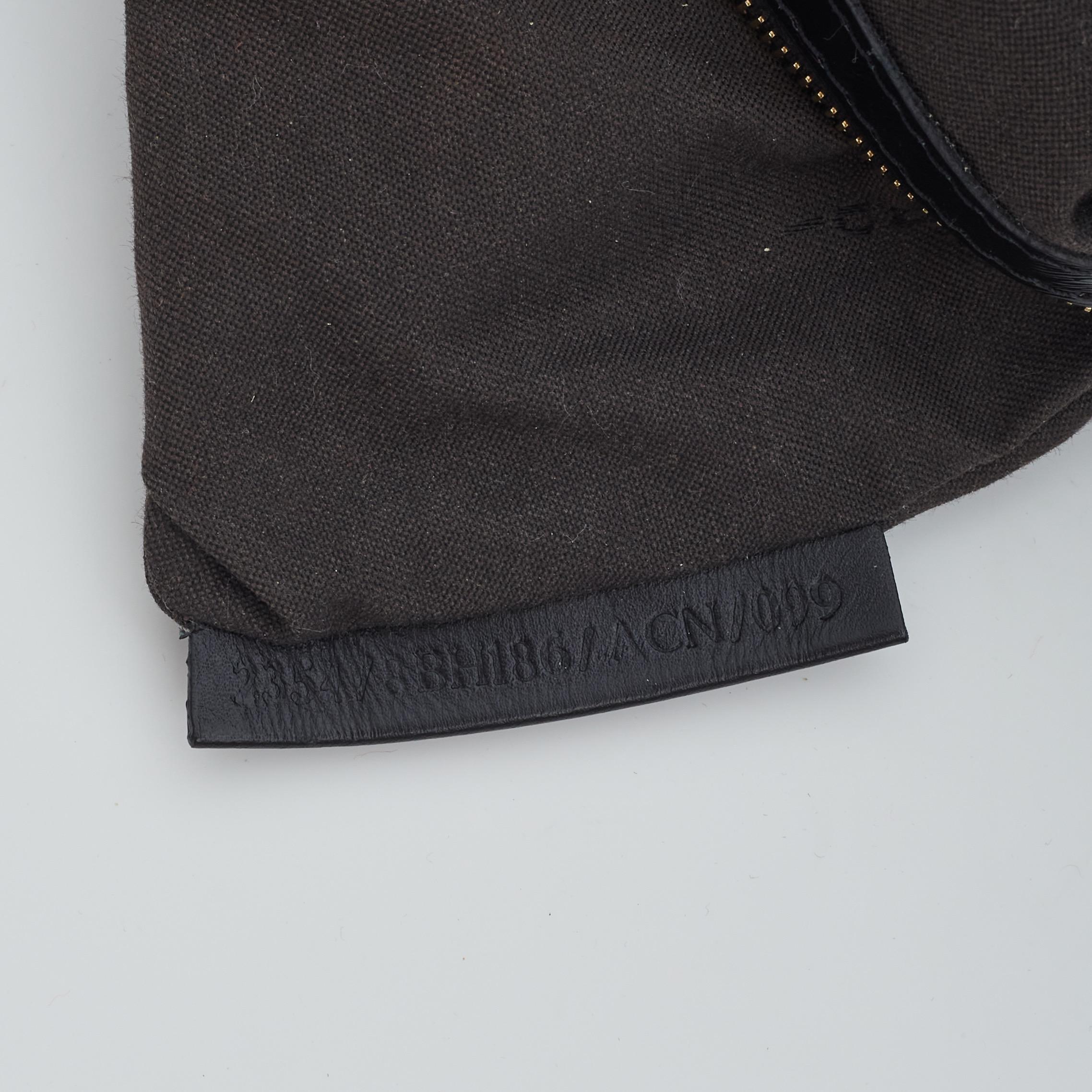 Fendi Zucca Print Black Top Handle Shoulder Bag (8BH186) For Sale 3